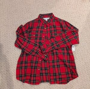 Old Navy Red and Black Plaid Men's Shirt